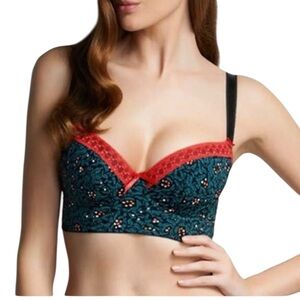 FREYA Ivy Midnight Ember Fullfit Bra - Black/Red/Green Size 36F — GORGEOUS BRA!!
